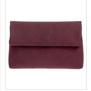 Burgundy fold over clutch